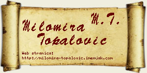 Milomira Topalović vizit kartica